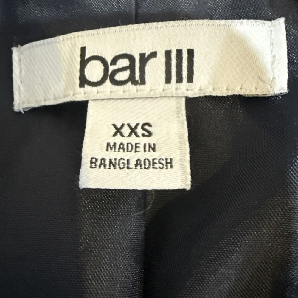 Bar III Blazer Womens Size XXS. Gray Long Sleeve Open Front‎ Career Business New